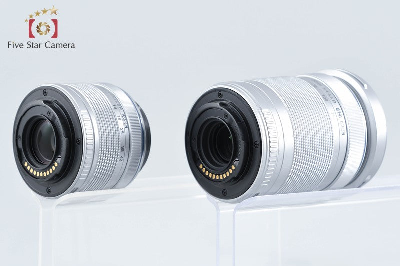 "Count 1,565" Olympus PEN mini E-PM2 Silver 16.5 MP 14-42 40-150 Lenses