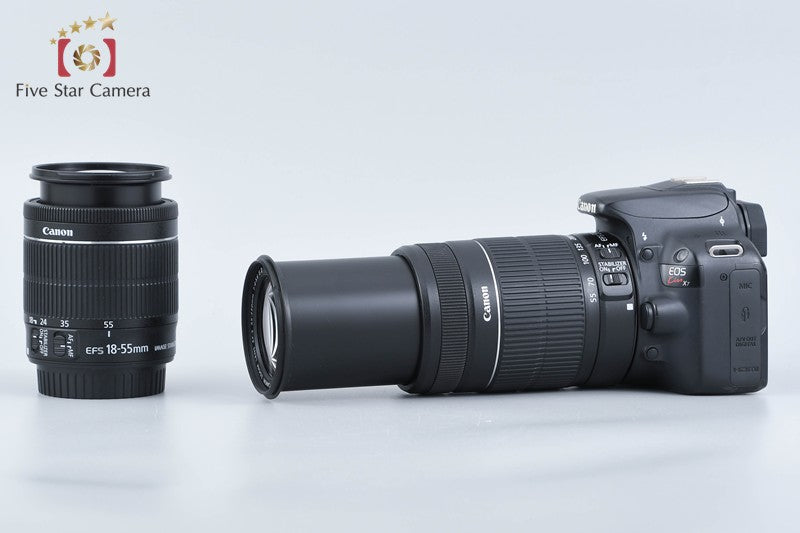 Canon EOS Kiss X7 / Rebel SL1 / 100D Black 18.0 MP 18-55 55-250 Lenses