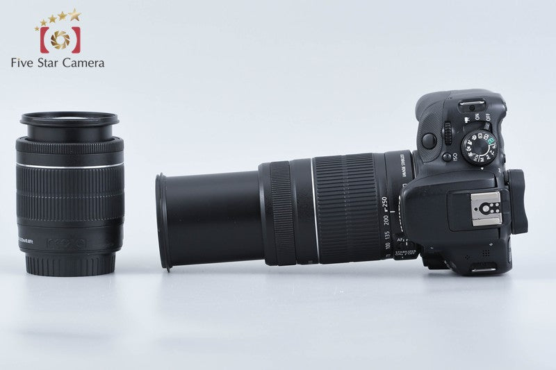 Canon EOS Kiss X7 / Rebel SL1 / 100D Black 18.0 MP 18-55 55-250 Lenses