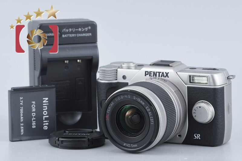 "Shutter count 1,550" PENTAX Q10 Silver 12.4 MP Digital Camera 5-15 Lens