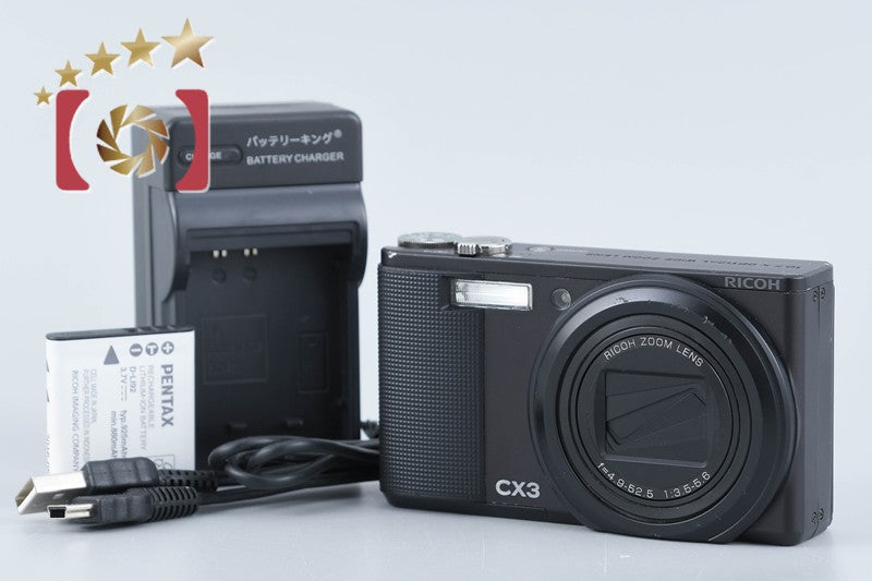 Shutter count 380 Ricoh CX3 Black 10.0 MP Digital Camera from Japan
