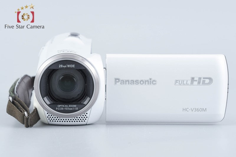 Panasonic HC-V360M 16GB 90x Zoom 2.2 MP White Digital HD Camcorder from Japan