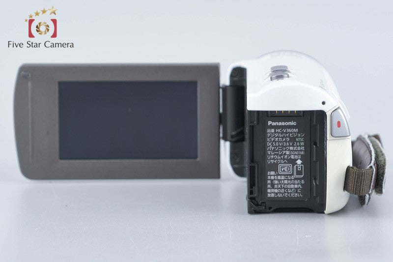 Panasonic HC-V360M 16GB 90x Zoom 2.2 MP White Digital HD Camcorder from Japan