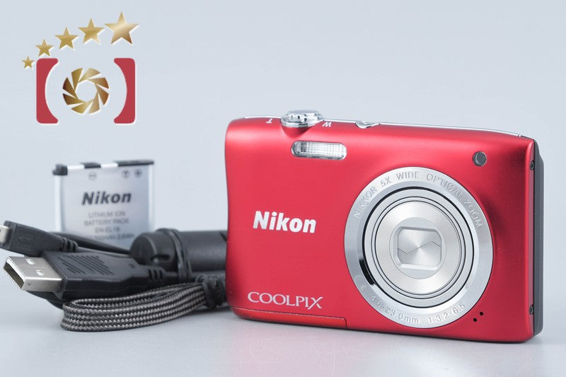 Nikon COOLPIX S2900 Red 20.1 MP Digital Camera from Japan