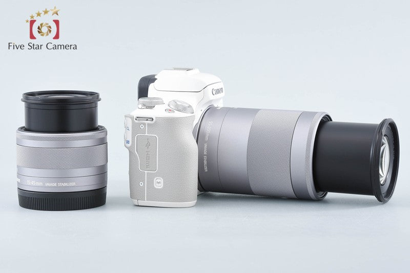 "Count 2,000" Canon EOS Kiss M / M50 White 24.0 MP 15-45 55-200 IS STM Lenses
