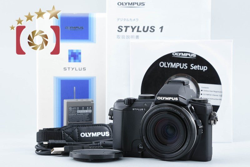 "Count 658" Olympus STYLUS 1 Black 12.0 MP Digital Camera w/ Box from Japan