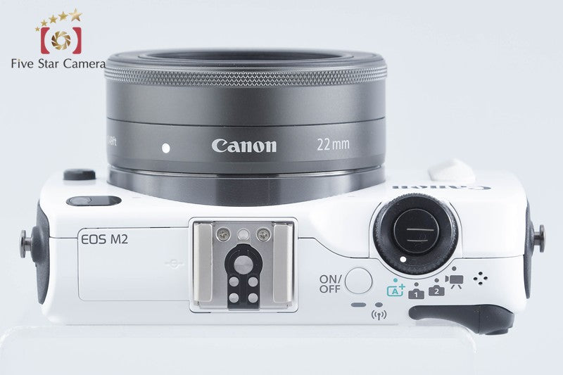 Canon EOS M2 White 18.0 MP Digital Mirrorless Camera EF-M 22mm Lens from Japan