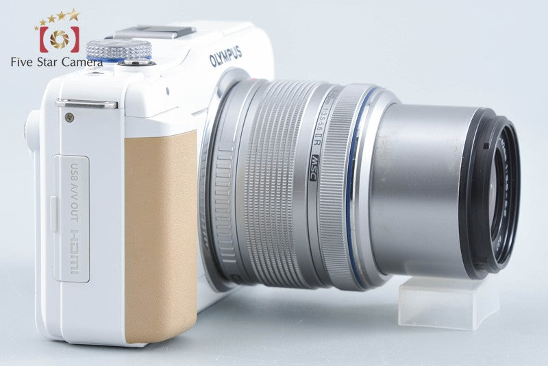 "Count 2,383" Olympus PEN Lite E-PL1s White 12.3 MP 14-42 Lens from Japan