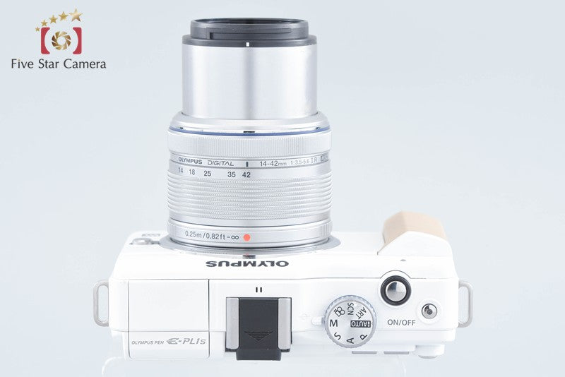 "Count 2,383" Olympus PEN Lite E-PL1s White 12.3 MP 14-42 Lens from Japan