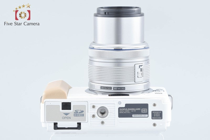 "Count 2,383" Olympus PEN Lite E-PL1s White 12.3 MP 14-42 Lens from Japan