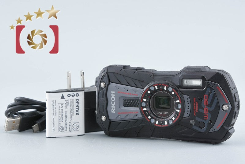 Ricoh Pentax WG-30 Black 16.0 MP Waterproof Action Camera from Japan