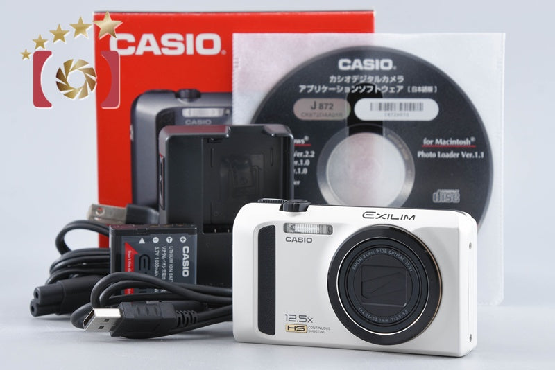 Casio HIGH SPEED EXILIM EX-ZR100 White 12.1 MP Digital Camera w/ Box from Japan