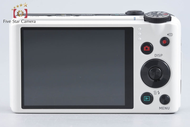 Casio HIGH SPEED EXILIM EX-ZR100 White 12.1 MP Digital Camera w/ Box from Japan
