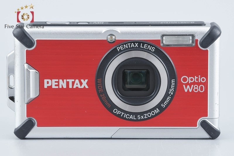 Pentax Optio W80 Cardinal Red 12.1 MP Digital Camera w/ Box from Japan
