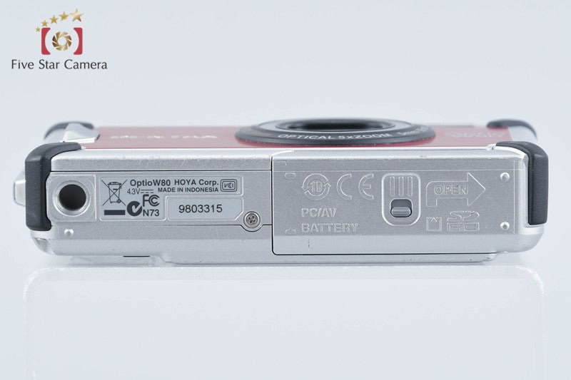 Pentax Optio W80 Cardinal Red 12.1 MP Digital Camera w/ Box from Japan