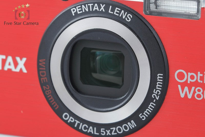 Pentax Optio W80 Cardinal Red 12.1 MP Digital Camera w/ Box from Japan