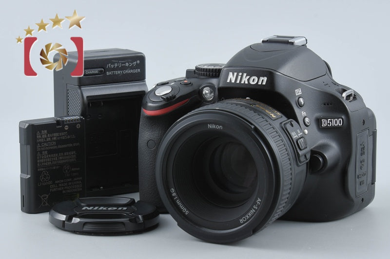 Nikon D5100 16.2 MP SLR Digital Camera + AF-S NIKKOR 50mm f/1.8 G from Japan