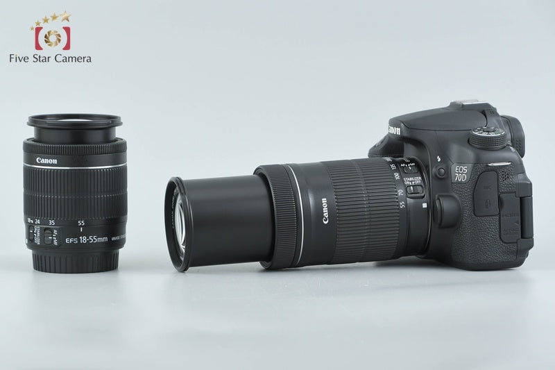 "Count 4,135" Canon EOS 70D 20.2 MP DSLR EF-S 18-55 55-250 Lenses from Japan