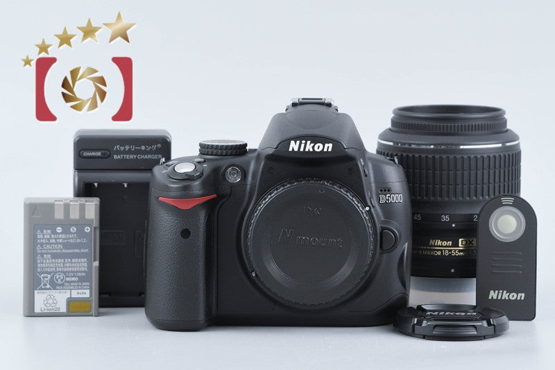 "Count 3,762" Nikon D5000 12.3 MP DSLR Camera 18-55 VR Lens from Japan