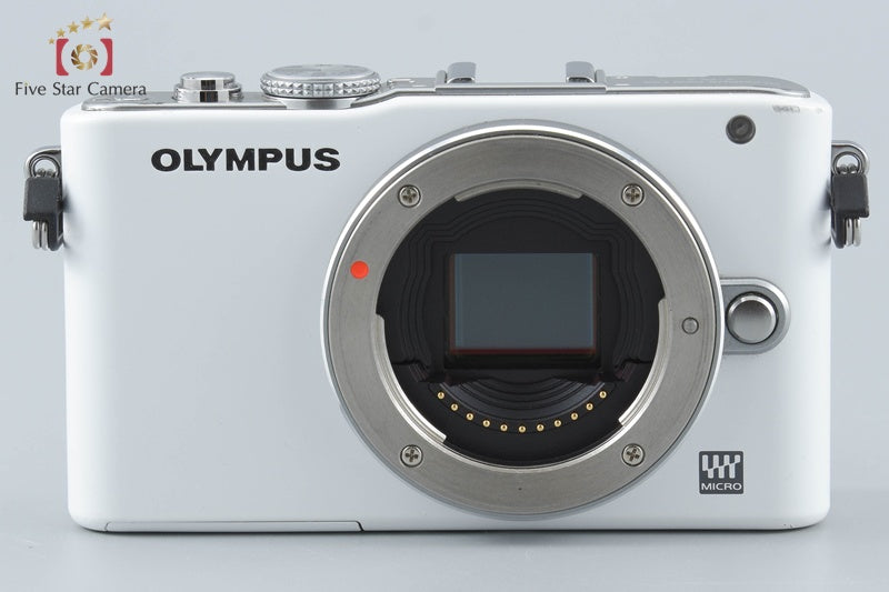 "Count 5,636" Olympus PEN Lite E-PL3 White 12.3 MP 14-42 Lens from Japan