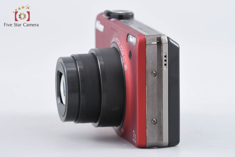 Nikon COOLPIX S6000 Flash Red 14.2 MP Digital Camera from Japan