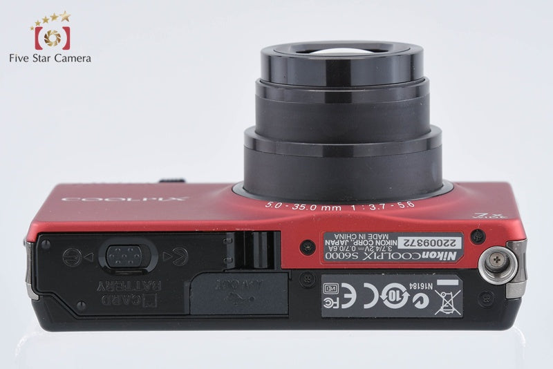 Nikon COOLPIX S6000 Flash Red 14.2 MP Digital Camera from Japan