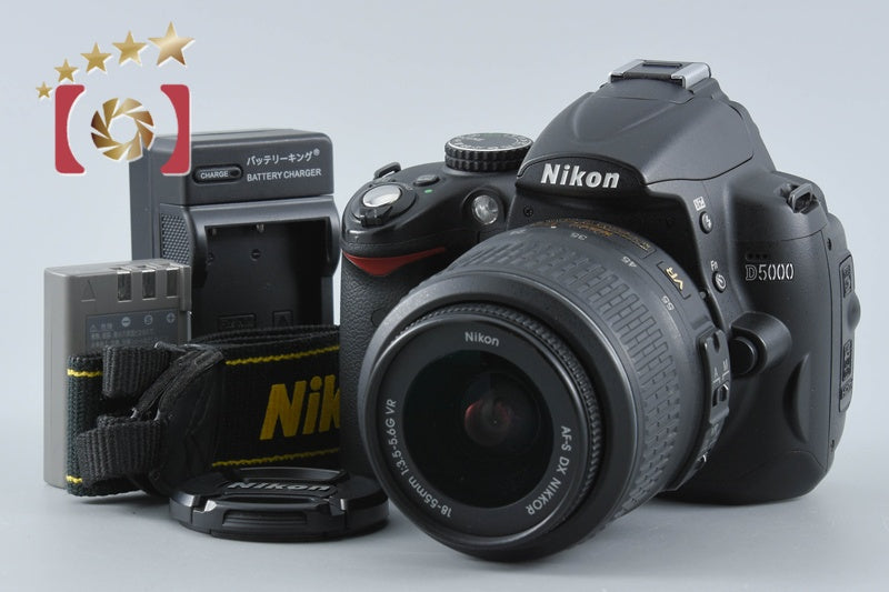 Nikon D5000 12.3 MP DSLR Camera 18-55 VR Lens from Japan