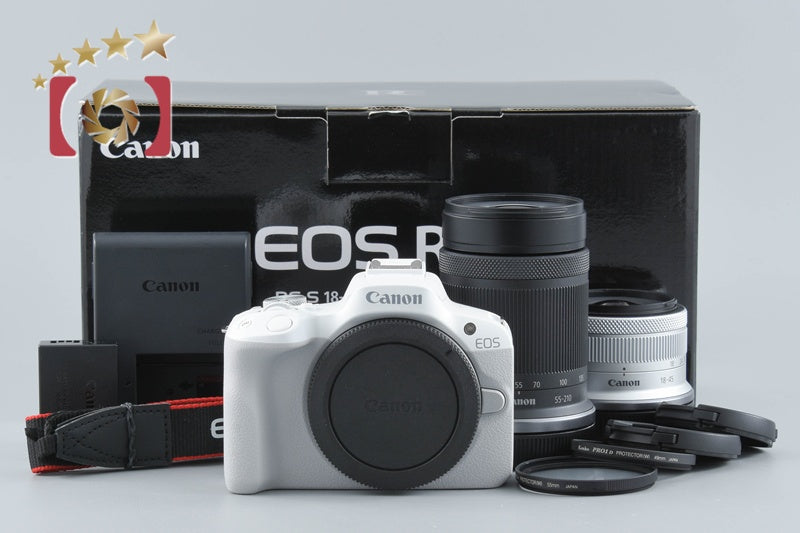 "Count 1,000" Canon EOS R50 White 24.2 MP RF-S 18-45 55-210 Lenses from Japan