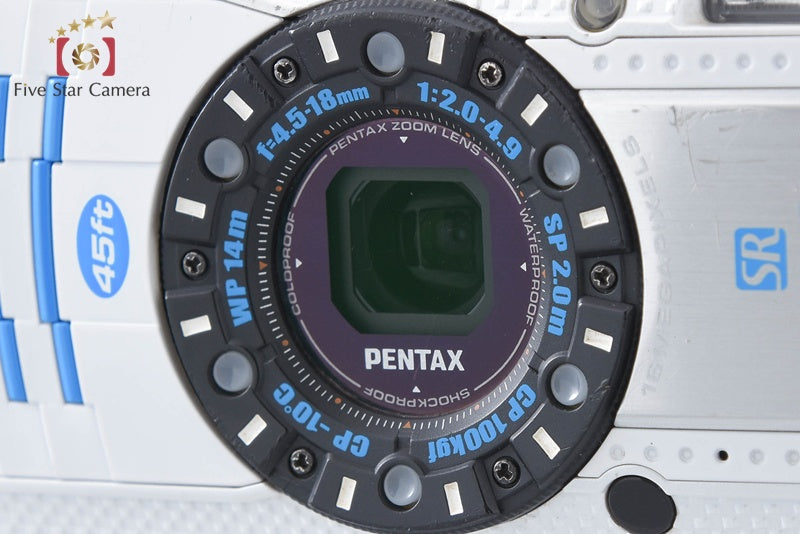 Ricoh Pentax WG-3 White Blue 16.0 MP Waterproof Action Camera from Japan