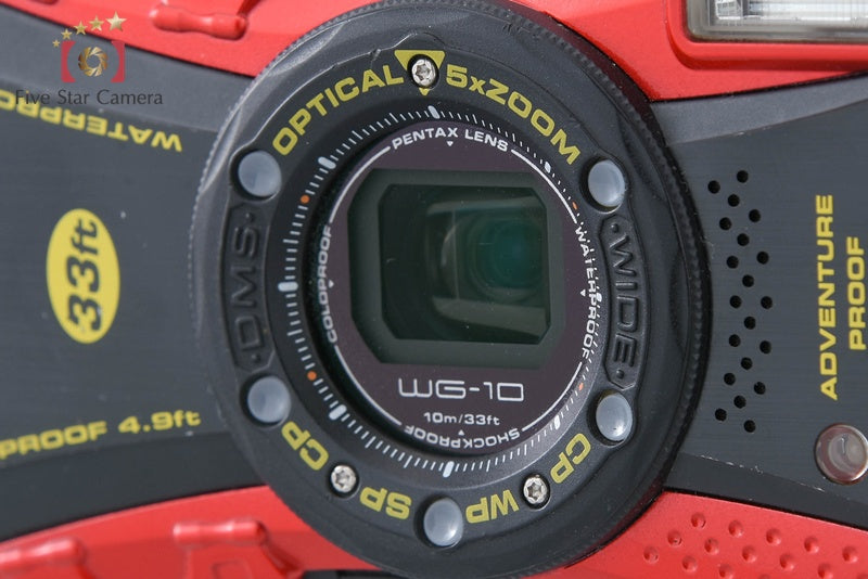 RICOH PENTAX WG-10 Red 14.0 MP Waterproof Action Camera from Japan