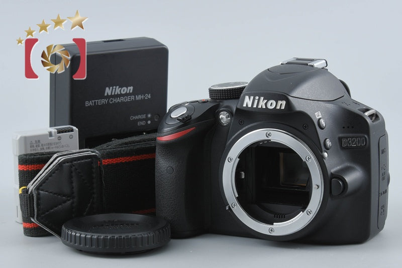 "Count 3,127" Nikon D3200 Black 24.2 MP Digital SLR Camera Body from Japan