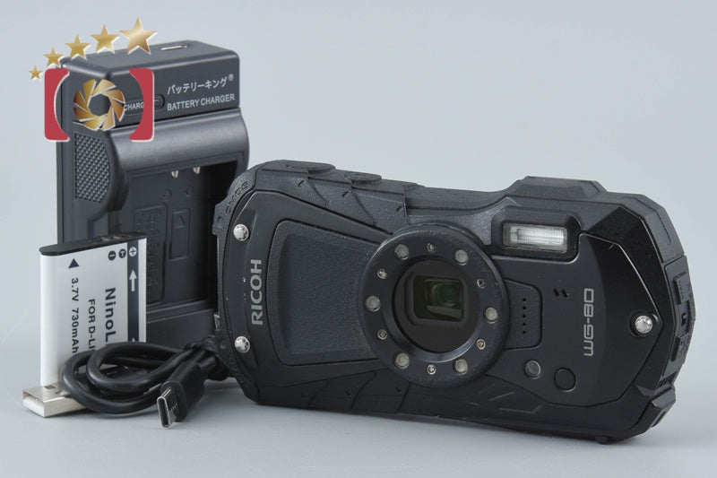 Ricoh Pentax WG-80 Black 16.0 MP Waterproof Action Camera from Japan