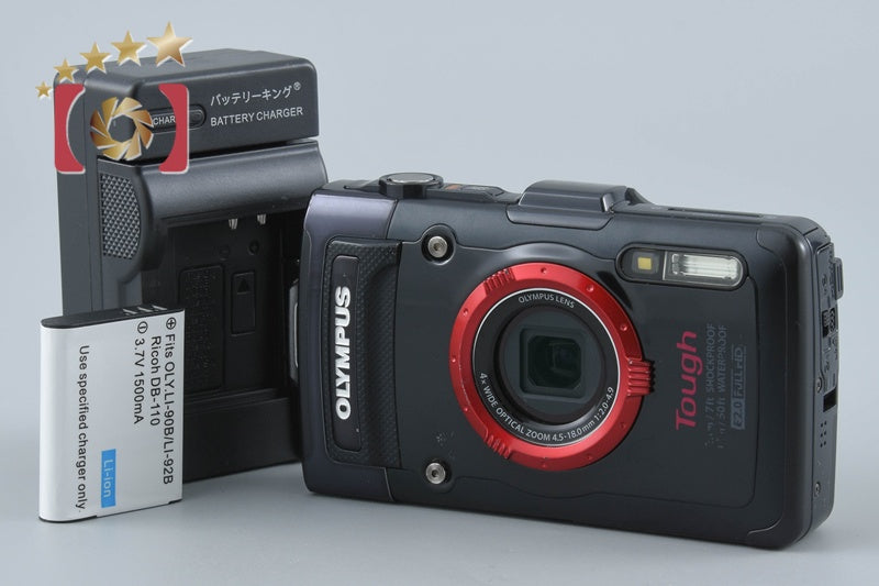 "Count 3,455" Olympus STYLUS TG-2 Tough Black 12.0 MP Digital Camera from Japan