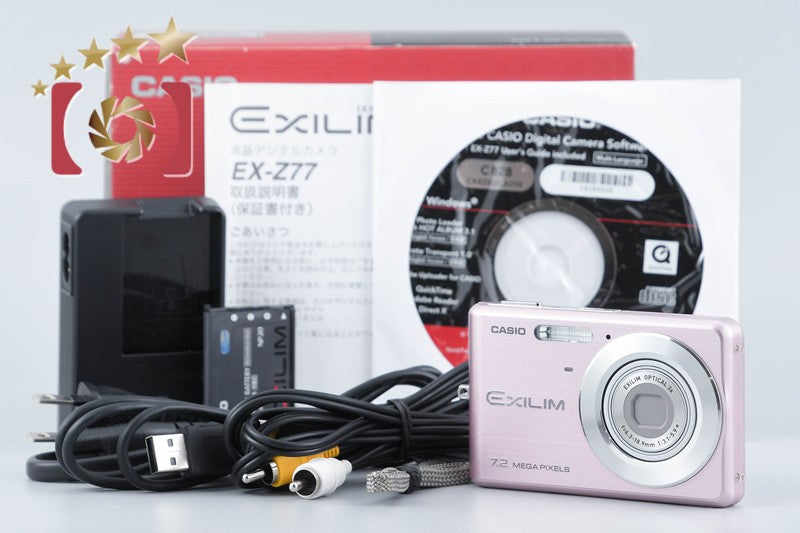 CASIO EXILIM EX-Z77 Pink 7.2 MP Digital Camera w/ Box from Japan