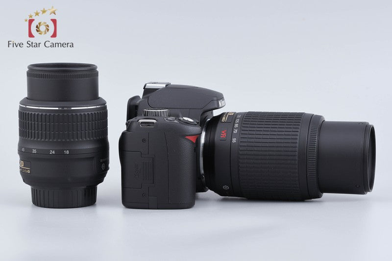 "Shutter count 2,528" Nikon D60 10.2 MP DSLR 18-55 55-200 Lenses from Japan