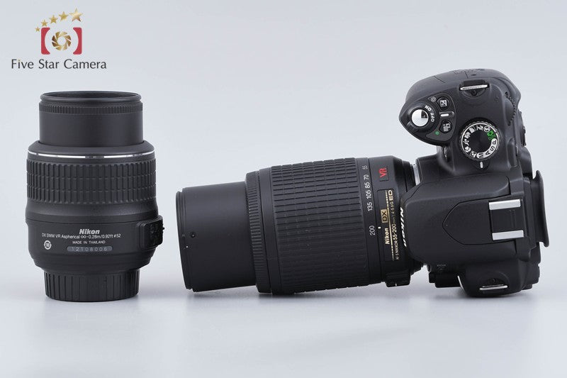 "Shutter count 2,528" Nikon D60 10.2 MP DSLR 18-55 55-200 Lenses from Japan