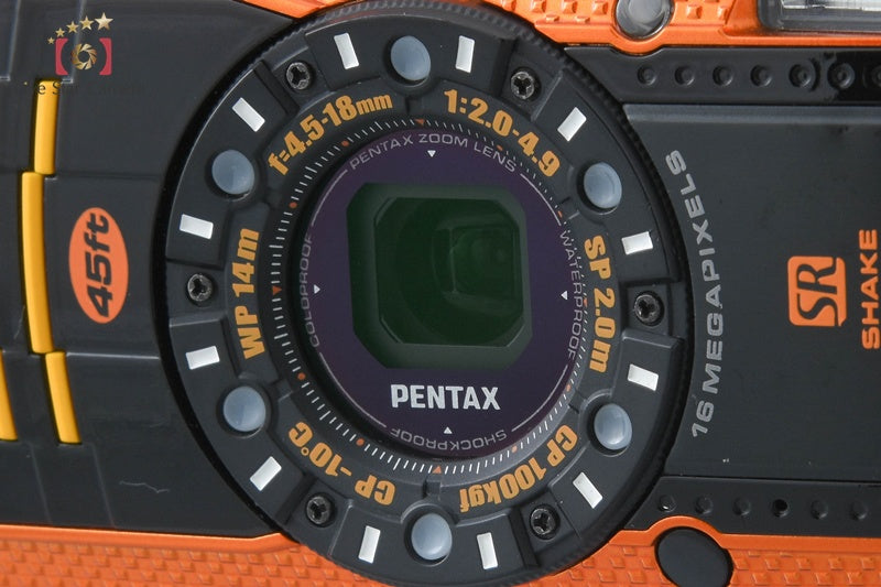 "Count 753" Ricoh Pentax WG-3 Orange 16.0 MP Waterproof Action Camera from Japan