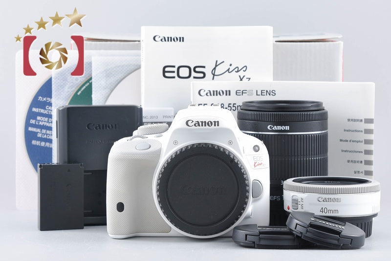 Canon EOS Kiss X7 / Rebel SL1 / 100D 18.0 MP 18-55 40 Lenses w/ Box from Japan