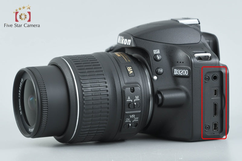 "Shutter count 4,857" Nikon D3200 Black 24.2 MP DSLR 18-55 VR Lens from Japan