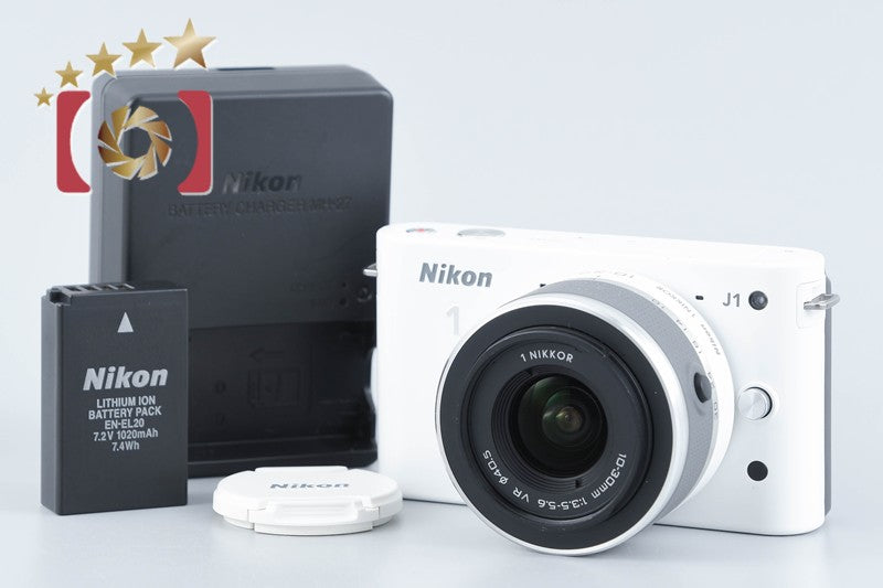 Nikon 1 J1 White 10.1 MP Digital Camera 10-30 Lens from Japan