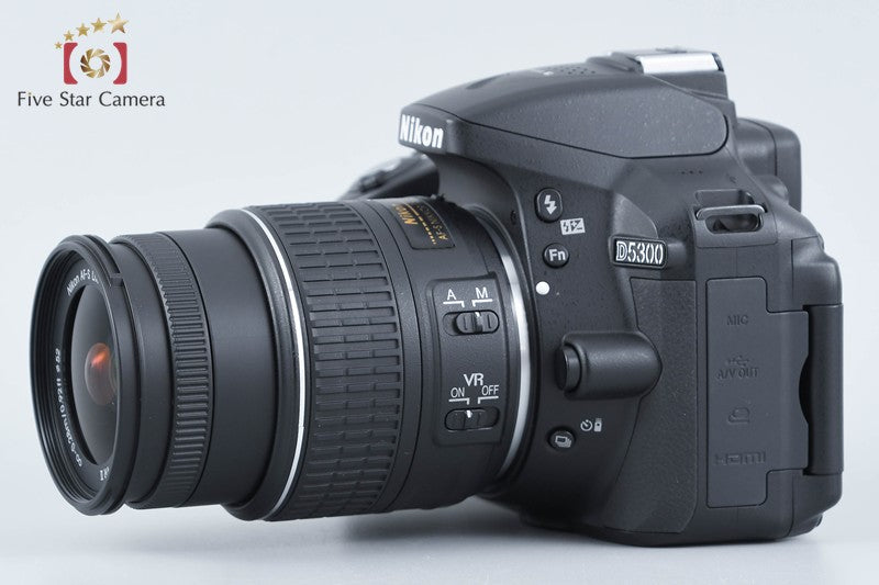 "Count 3,536" Nikon D5300 Black 24.2 MP DSLR Camera 18-55 VR II Lens from Japan