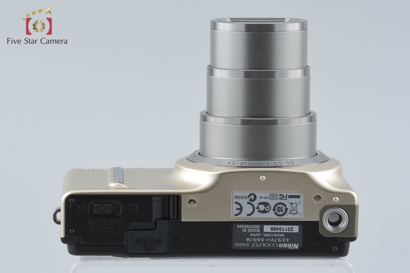 Nikon COOLPIX S9100 Sophia Gold 12.1 MP Digital Camera from Japan