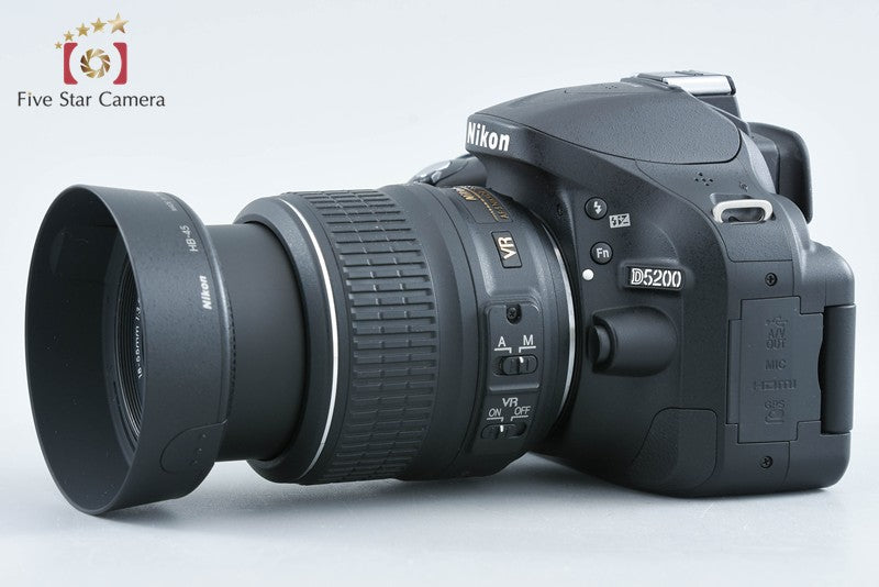 Nikon D5200 Black 24.1 MP DSLR Camera 18-55 VR Lens from Japan
