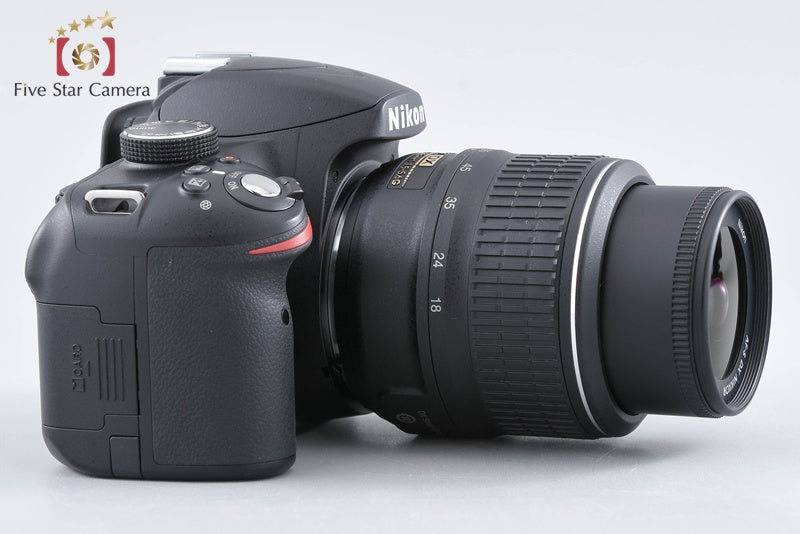 "Count 5,315" Nikon D3200 Black 24.2 MP DSLR 18-55 VR Lens w/ Box from Japan