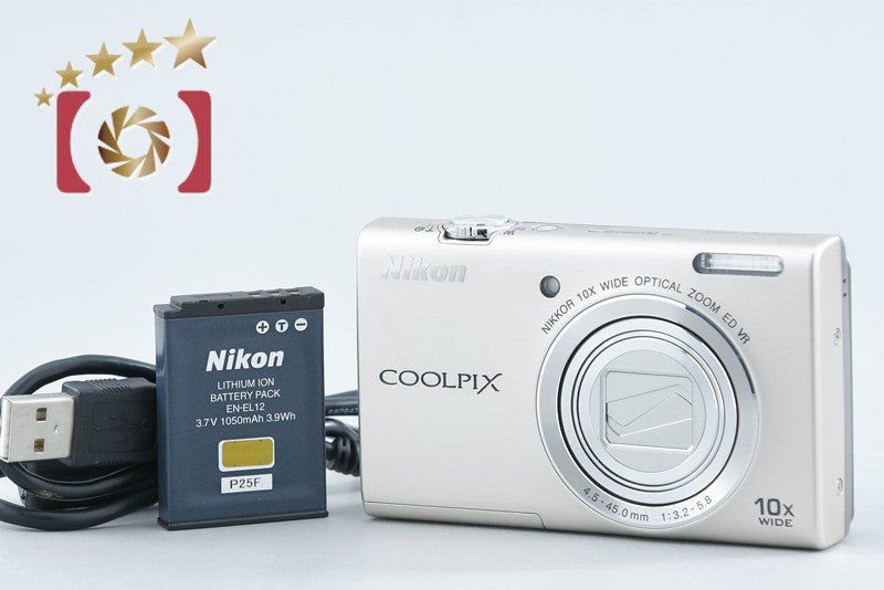 Nikon COOLPIX S6200 Platinum Silver 16.0 MP Digital Camera from Japan