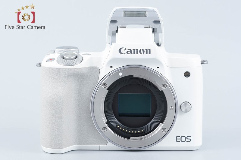 "Count 2,000" Canon EOS Kiss M2 White 24.1MP EF-M 15-45 55-200 Lenses from Japan