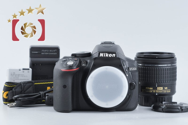 Nikon D5300 Black 24.2 MP DSLR Camera AF-P 18-55 VR Lens from Japan