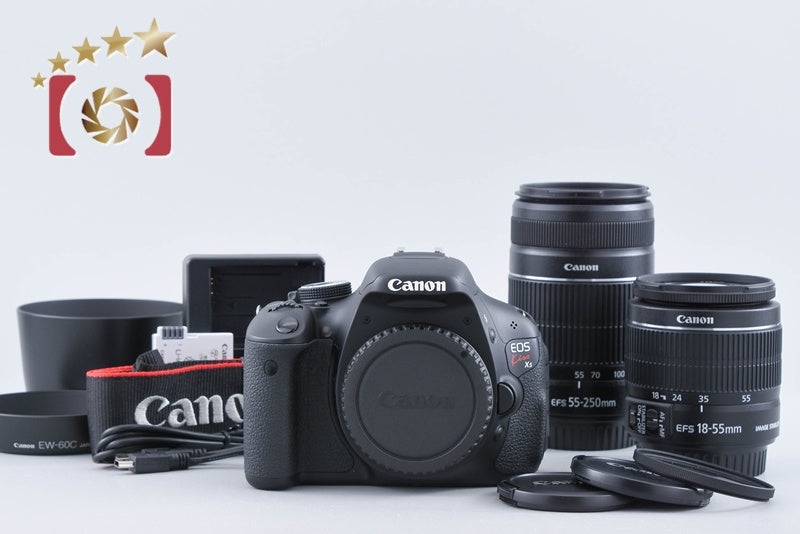 Canon EOS Kiss X5 / Rebel T3i / 600D 18.0 MP DSLR 18-55 55-250 Lenses from Japan
