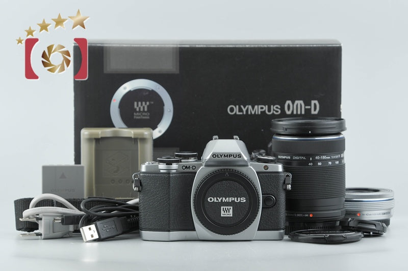 Olympus OM-D E-M10 Silver 16.1 MP 14-42 40-150 Lenses w/ Box from Japan