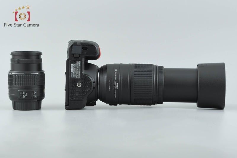 "Count 1,497" Nikon D5500 24.2 MP DSLR Black 18-55 55-300 VR Lenses from Japan